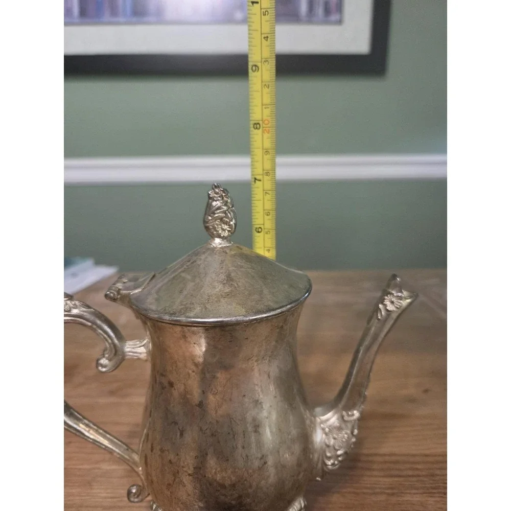 Vintage EP Brass Silver Plate Tea Coffee Pot 9.5